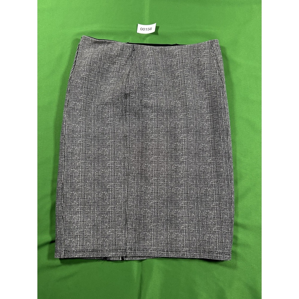 Liverpool Los Angeles Tweed Knit Pencil Skirt Black White Professional Size 10